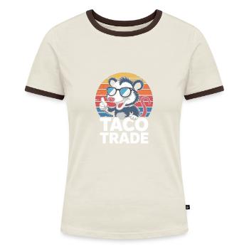 Commerce de tacos Opossum - T-shirt contrasté Femme - bleu/blanc - Devant
