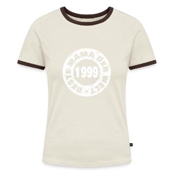 1999 - Frauen Kontrast-T-Shirt - Blau/Weiß - Vorne