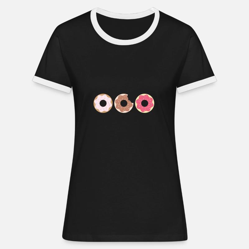 Tripple Doughnuts Doughnut Donut - Women's Ringer T-Shirt - black/white