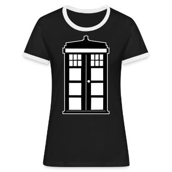 BlueBox - Frauen Kontrast-T-Shirt - Schwarz/Weiß - Vorne - Selfina (174cm)