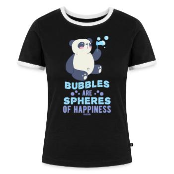 Panda aime les bulles de savon - T-shirt contrasté Femme - noir/blanc - Devant - Selfina (174cm)