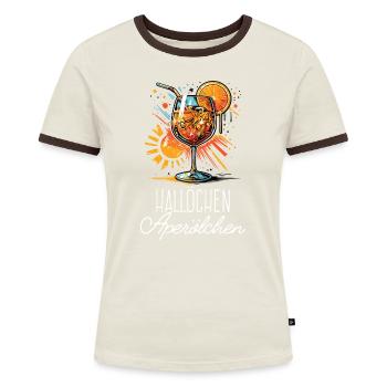 Hallöchen Aperölchen Cocktail Sommerparty Shirt - Frauen Kontrast-T-Shirt - Blau/Weiß - Vorne