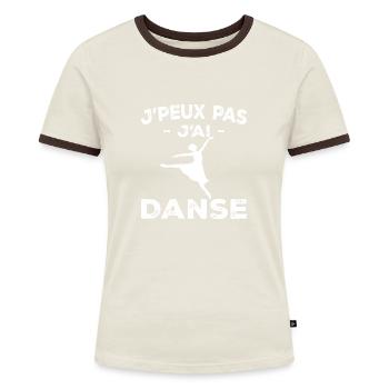 I Can't I Dance - Geschenk für Frauen - Frauen Kontrast-T-Shirt - Blau/Weiß - Vorne