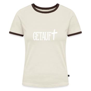Getauft Taufe Christentum - Frauen Kontrast-T-Shirt - Blau/Weiß - Vorne