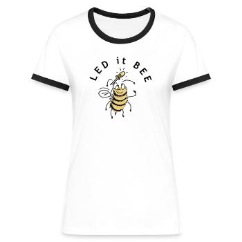 LED es BEE - Witz - Frauen Kontrast-T-Shirt - Blau/Weiß - Vorne