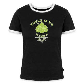 Bæredygtighed - Dame kontrast-T-shirt - sort/hvid - Foran - Selfina (174cm)