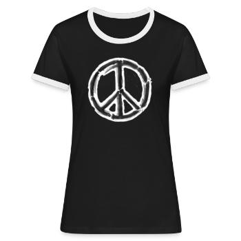 Paix - Paix - T-shirt contrasté Femme - noir/blanc - Devant - Selfina (174cm)