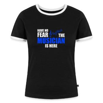 Musiker - Frauen Kontrast-T-Shirt - Schwarz/Weiß - Vorne - Selfina (174cm)
