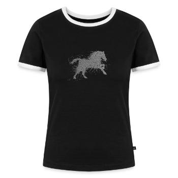 Horse - Frauen Kontrast-T-Shirt - Schwarz/Weiß - Vorne - Selfina (174cm)