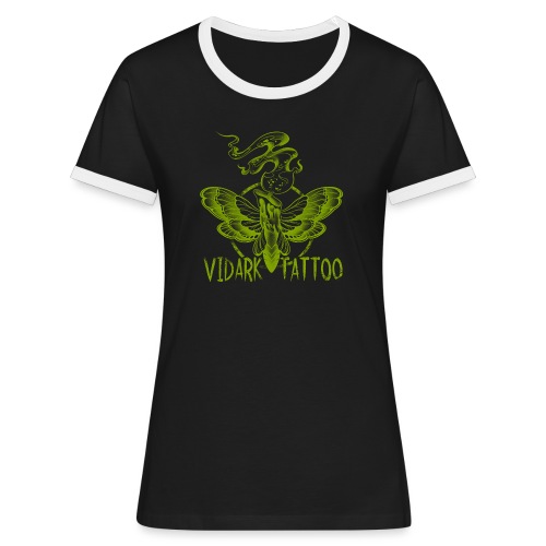 Vidark Tattoo - Kerzenmotte Logo Grün - Frauen Kontrast-T-Shirt