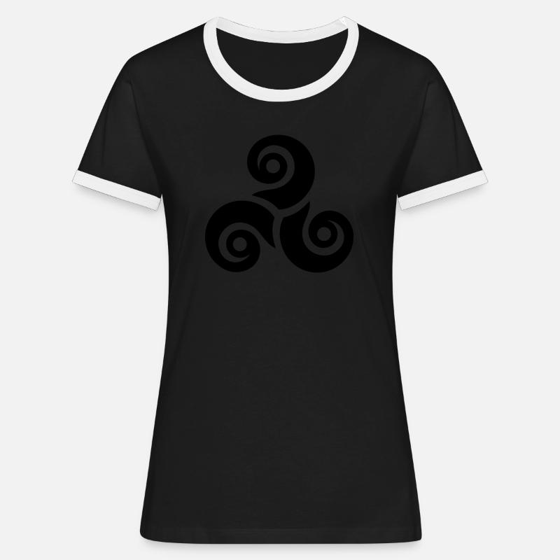 Triskelion - Women's Ringer T-Shirt - black/white