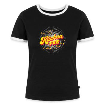 Küchenfee - Geschenk für die beste Köchin / Koch - Frauen Kontrast-T-Shirt - Schwarz/Weiß - Vorne - Selfina (174cm)