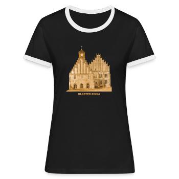 Zinna Kloster Jüterbog Teltow Brandenburg - Frauen Kontrast-T-Shirt - Schwarz/Weiß - Vorne - Selfina (174cm)