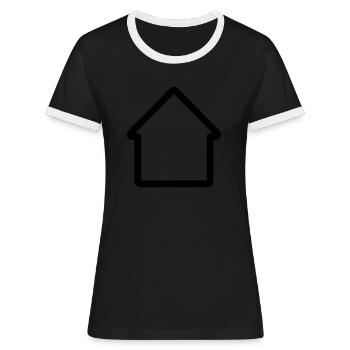 Symbole d’icône de maison/maison - T-shirt contrasté Femme - noir/blanc - Devant - Selfina (174cm)