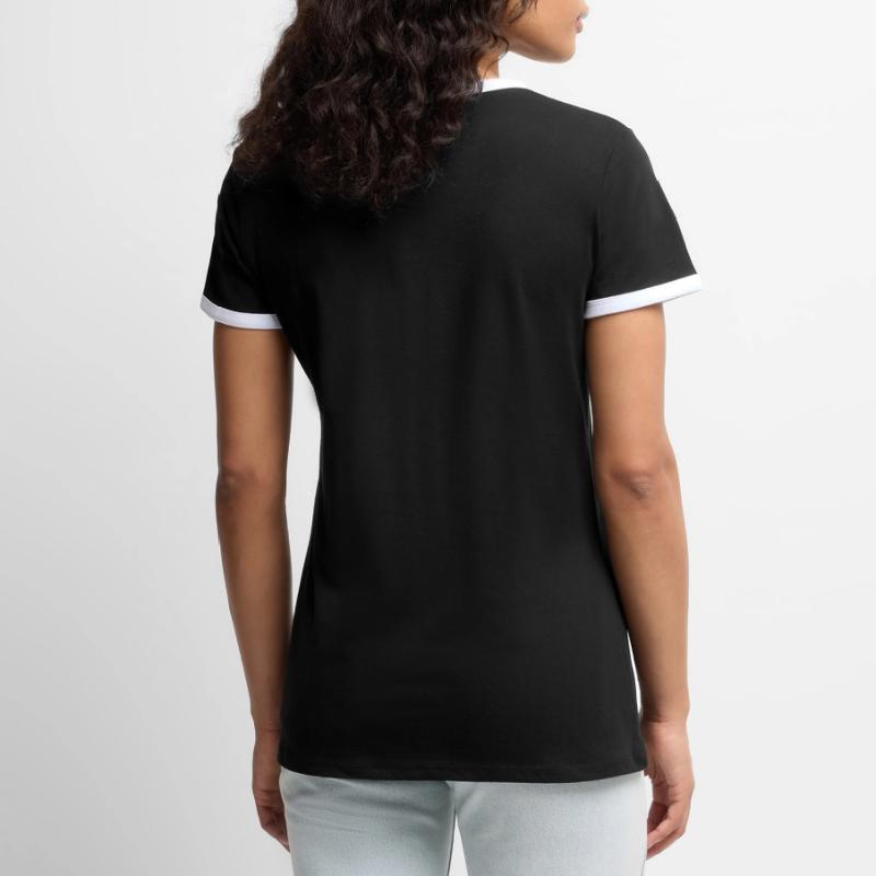Dynamischer Mountainbiker Frauen Kontrast-T-Shirt
