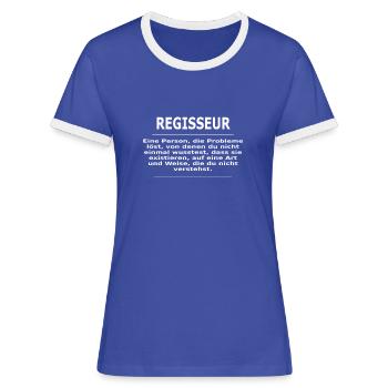 REGISSEUR - Frauen Kontrast-T-Shirt - Blau/Weiß - Vorne