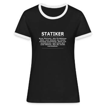 STATIKER - Frauen Kontrast-T-Shirt - Schwarz/Weiß - Vorne - Selfina (174cm)