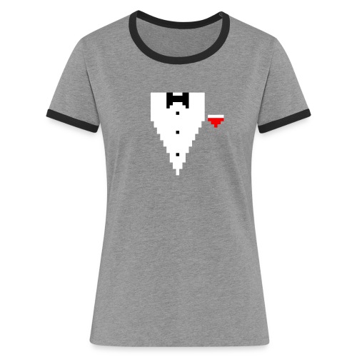 Tuxedo Pixel - Frauen Kontrast-T-Shirt