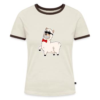 Alpagas - T-shirt contrasté Femme - bleu/blanc - Devant