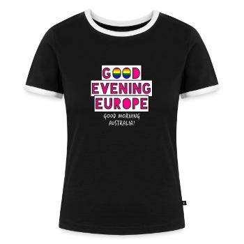 Guten Abend Europa - Frauen Kontrast-T-Shirt - Schwarz/Weiß - Vorne - Selfina (174cm)
