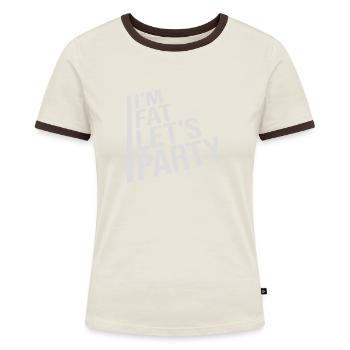 im fat lets party - Frauen Kontrast-T-Shirt - Blau/Weiß - Vorne