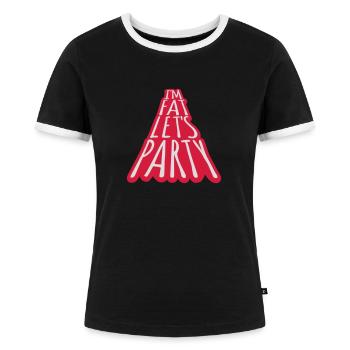 à la grosse laisse faire la fête - T-shirt contrasté Femme - noir/blanc - Devant - Selfina (174cm)