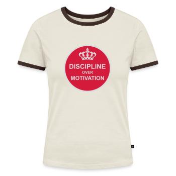 Citation de discipline sur la motivation - T-shirt contrasté Femme - bleu/blanc - Devant