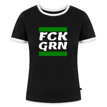 Gegen die Grünen - Frauen Kontrast-T-Shirt - Schwarz/Weiß - Vorne - Selfina (174cm)