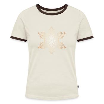 Snowflake Snow Winter Christmas warm coloured - Women's Ringer T-Shirt - blue/white - Front
