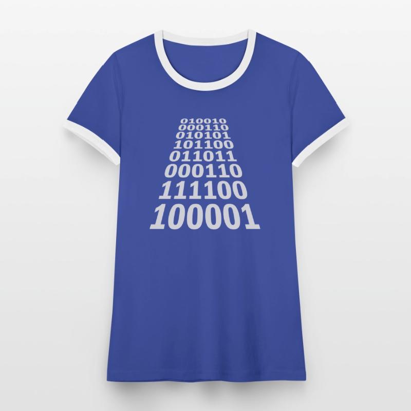 Binär Code Programm Sprache Frauen Kontrast-T-Shirt