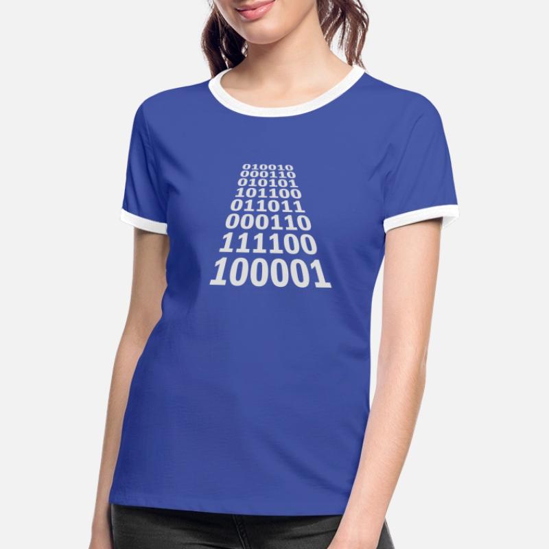 Langage de programme de code binaire T-shirt contrasté Femme