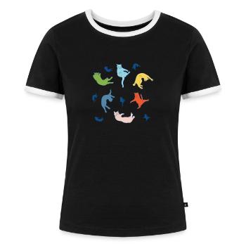 Chute de chats - T-shirt contrasté Femme - noir/blanc - Devant - Selfina (174cm)