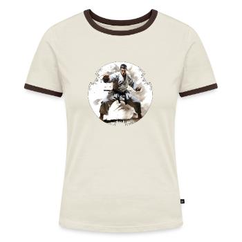 Karate kann die Konzentration zu verbessern - Frauen Kontrast-T-Shirt - Blau/Weiß - Vorne