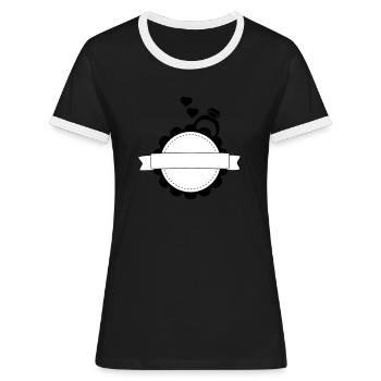 Logo mariage - T-shirt contrasté Femme - noir/blanc - Devant - Selfina (174cm)