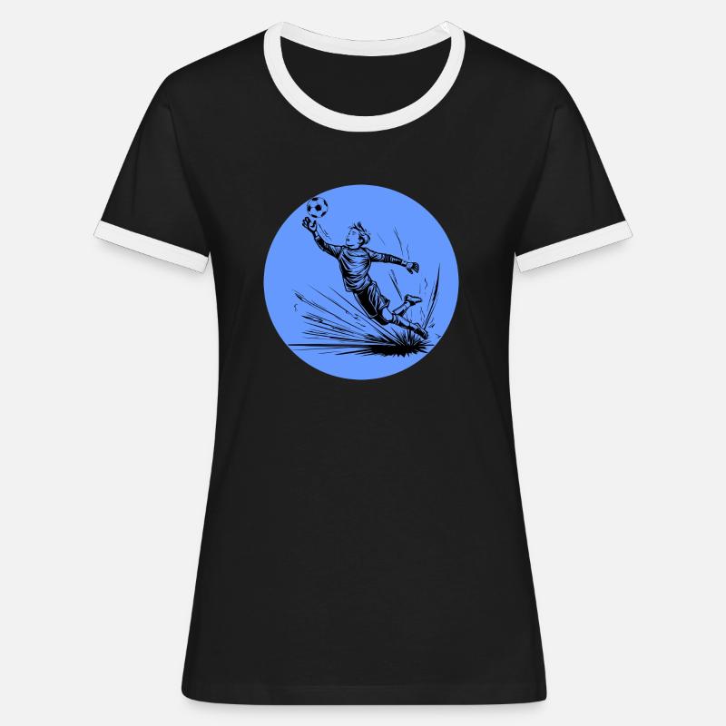 Goalkeeper - Women's Ringer T-Shirt - black/white