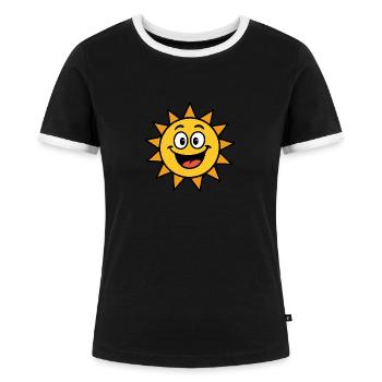 Sun Comic - Women's Ringer T-Shirt - black/white - Front - Selfina (174cm)