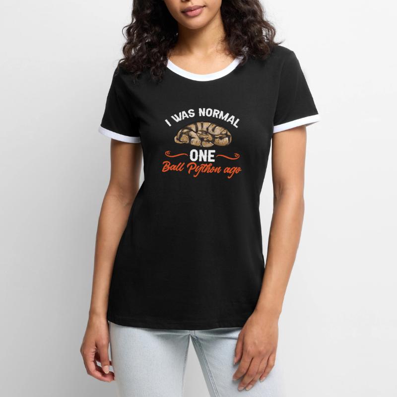 Ball Python Snake King Python T-shirt contrasté Femme