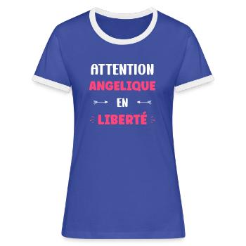 angelique - T-shirt contrasté Femme - bleu/blanc - Devant
