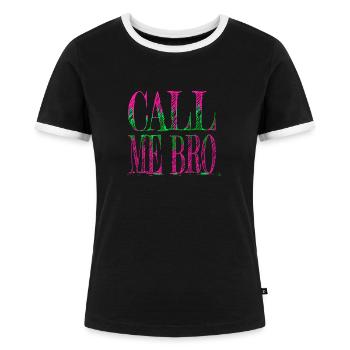 adoptive btc birthday best bitcoin lover - Frauen Kontrast-T-Shirt - Schwarz/Weiß - Vorne - Selfina (174cm)