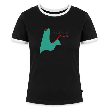 Contrôle mental - T-shirt contrasté Femme - noir/blanc - Devant - Selfina (174cm)