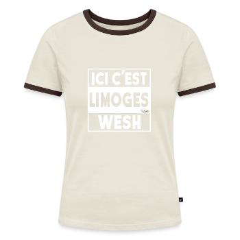 ICI C'EST LIMOGES WESH - T-shirt contrasté Femme - bleu/blanc - Devant