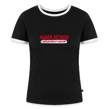 Außer Betrieb Lustige Sprüche Spruch - Frauen Kontrast-T-Shirt - Schwarz/Weiß - Vorne - Selfina (174cm)