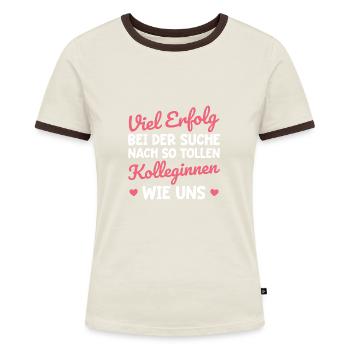 Jobwechsel Abschiedsgeschenk Kollegin - Frauen Kontrast-T-Shirt - Blau/Weiß - Vorne