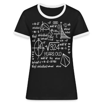 18. Geburtstag Mathematik Schulkinder Geschenk - Frauen Kontrast-T-Shirt - Schwarz/Weiß - Vorne - Selfina (174cm)