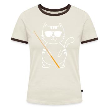 Billard 8-Ball - Frauen Kontrast-T-Shirt - Blau/Weiß - Vorne