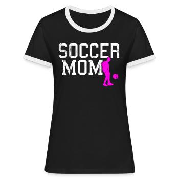soccer mom - Frauen Kontrast-T-Shirt - Schwarz/Weiß - Vorne - Selfina (174cm)