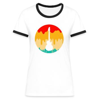 Rock retro - Women's Ringer T-Shirt - blue/white - Front