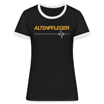 Altenpfleger - Frauen Kontrast-T-Shirt - Schwarz/Weiß - Vorne - Selfina (174cm)