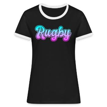 Rugby - Frauen Kontrast-T-Shirt - Schwarz/Weiß - Vorne - Selfina (174cm)