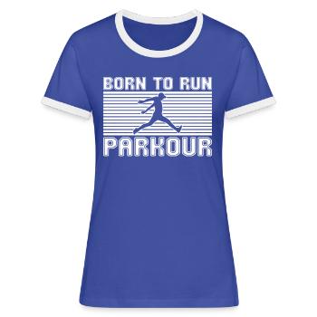 Parkour - Frauen Kontrast-T-Shirt - Blau/Weiß - Vorne